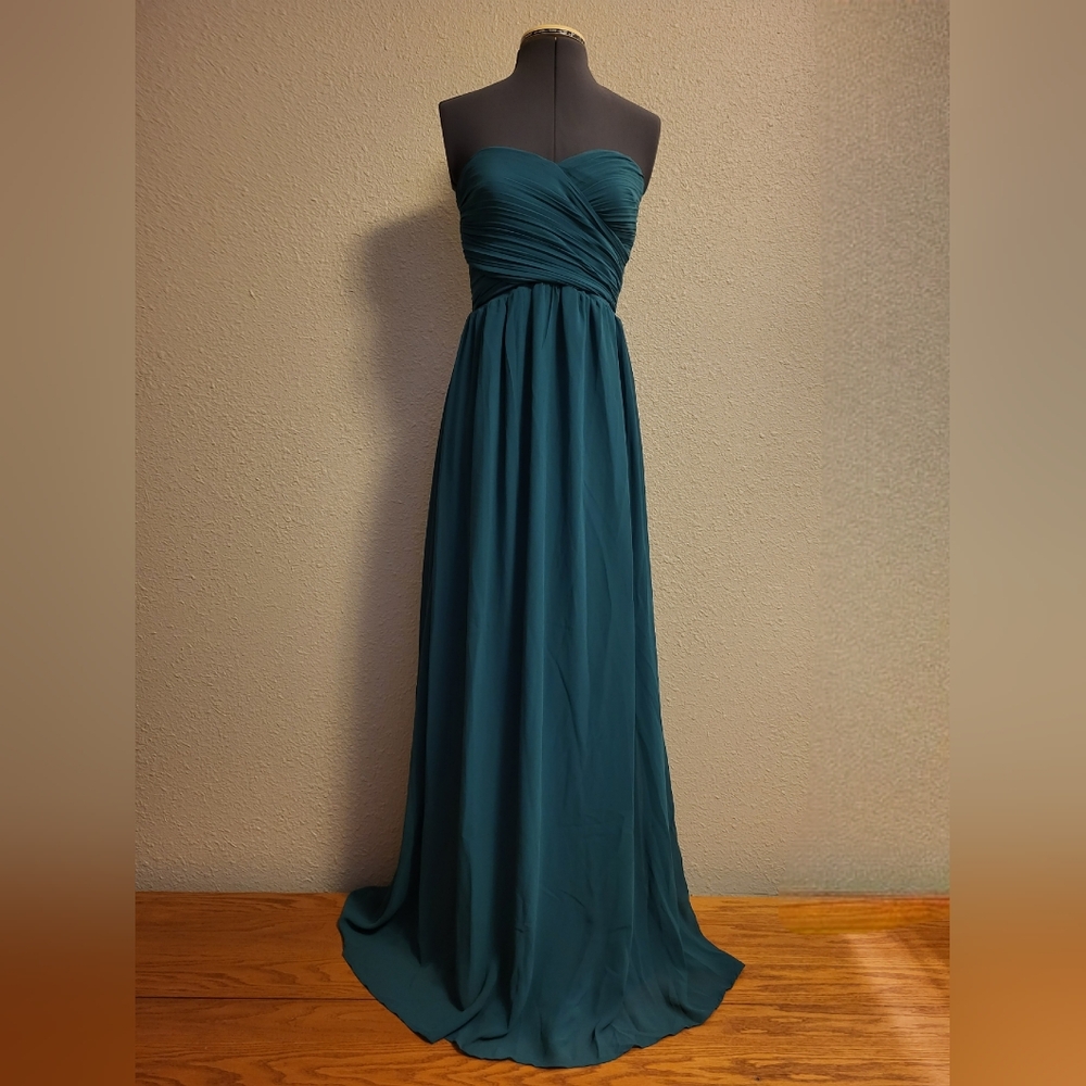 NWT TOBI Go Glam Emerald Green Strapless Maxi Dress Size Medium
